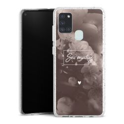 Silikon Glitter Case transparent-silber