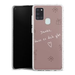 Silikon Glitter Case transparent-silber