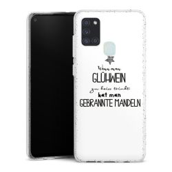 Silikon Glitter Case transparent-silber