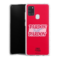 Silikon Glitter Case transparent-silber