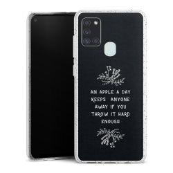 Silikon Glitter Case transparent-silber