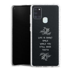 Silikon Glitter Case transparent-silber