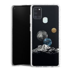 Silikon Glitter Case transparent-silber