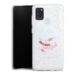 Silicone Glitter Case silver glitter