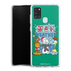 Silikon Glitter Case transparent-silber