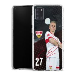 Silikon Glitter Case transparent-silber