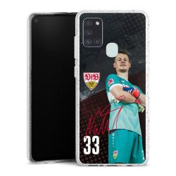 Silikon Glitter Case transparent-silber