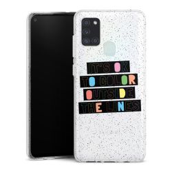 Silikon Glitter Case transparent-silber