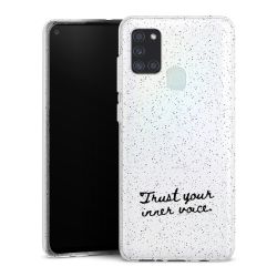 Silikon Glitter Case transparent-silber