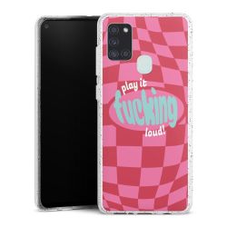 Silikon Glitter Case transparent-silber