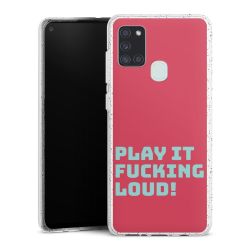 Silikon Glitter Case transparent-silber