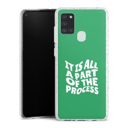 Silikon Glitter Case transparent-silber