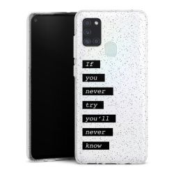 Silikon Glitter Case transparent-silber