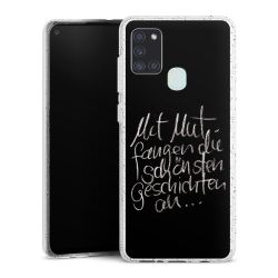 Silikon Glitter Case transparent-silber