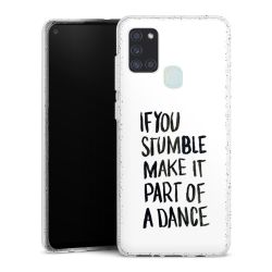 Silikon Glitter Case transparent-silber