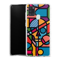 Silikon Glitter Case transparent-silber