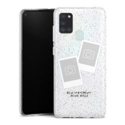 Silikon Glitter Case transparent-silber