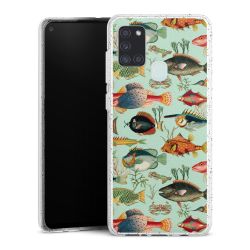 Silikon Glitter Case transparent-silber