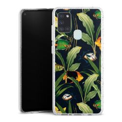 Silikon Glitter Case transparent-silber