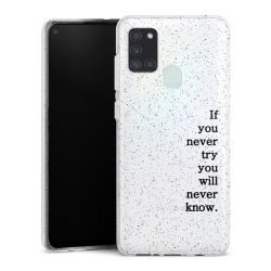 Silikon Glitter Case transparent-silber