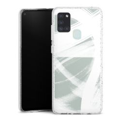 Silikon Glitter Case transparent-silber