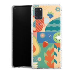 Silikon Glitter Case transparent-silber