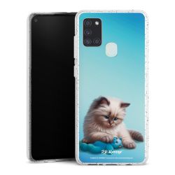 Silikon Glitter Case transparent-silber