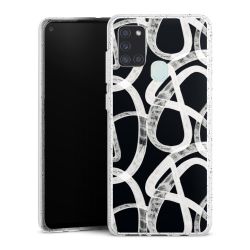 Silikon Glitter Case transparent-silber