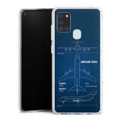 Silikon Glitter Case transparent-silber