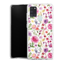 Silikon Glitter Case transparent-silber