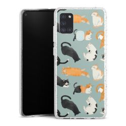 Silikon Glitter Case transparent-silber