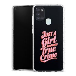 Silikon Glitter Case transparent-silber