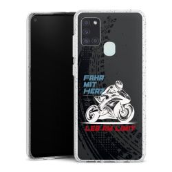 Silikon Glitter Case transparent-silber