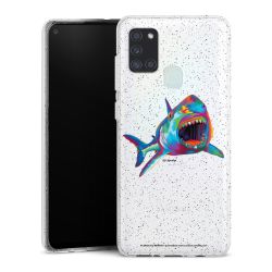 Silikon Glitter Case transparent-silber