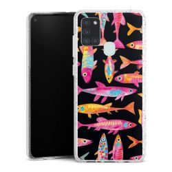 Silikon Glitter Case transparent-silber