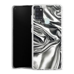 Silikon Glitter Case transparent-silber