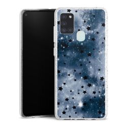 Silikon Glitter Case transparent-silber