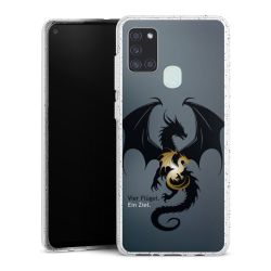 Silikon Glitter Case transparent-silber