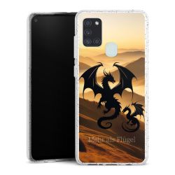 Silikon Glitter Case transparent-silber