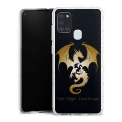 Silikon Glitter Case transparent-silber