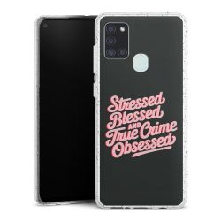 Silikon Glitter Case transparent-silber