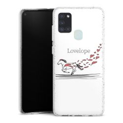 Silikon Glitter Case transparent-silber