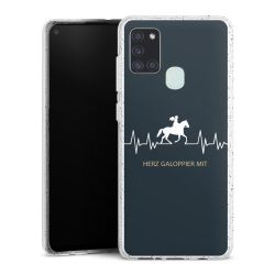 Silikon Glitter Case transparent-silber