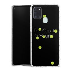 Silikon Glitter Case transparent-silber