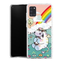 Silikon Glitter Case transparent-silber