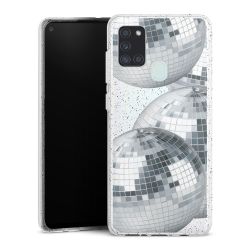 Silikon Glitter Case transparent-silber