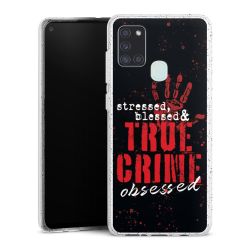 Silikon Glitter Case transparent-silber