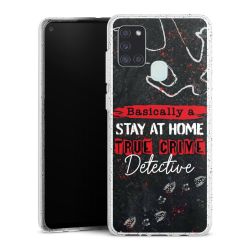 Silikon Glitter Case transparent-silber