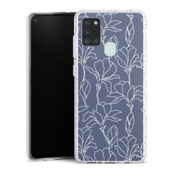 Silikon Glitter Case transparent-silber