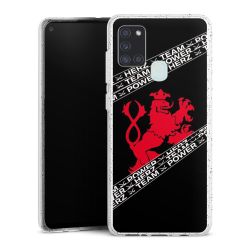 Silikon Glitter Case transparent-silber